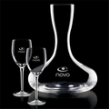 48 Oz. Gabriella Crystalline Carafe w/ 2 Wine Glasses